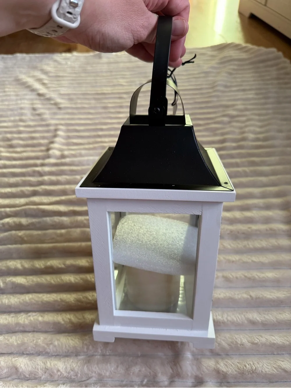 Mom Memories White & Black Decorative Lantern